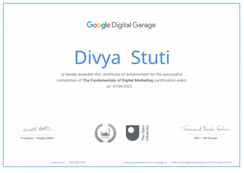 Digital Marketing Certificate