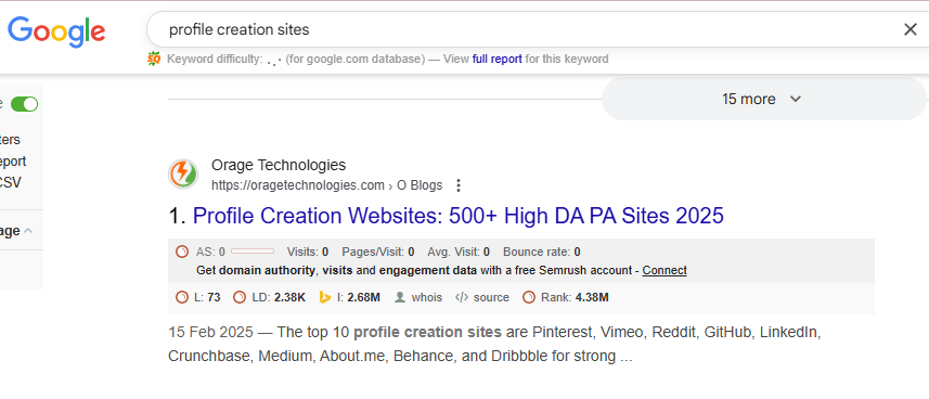 Profile Creation Sites